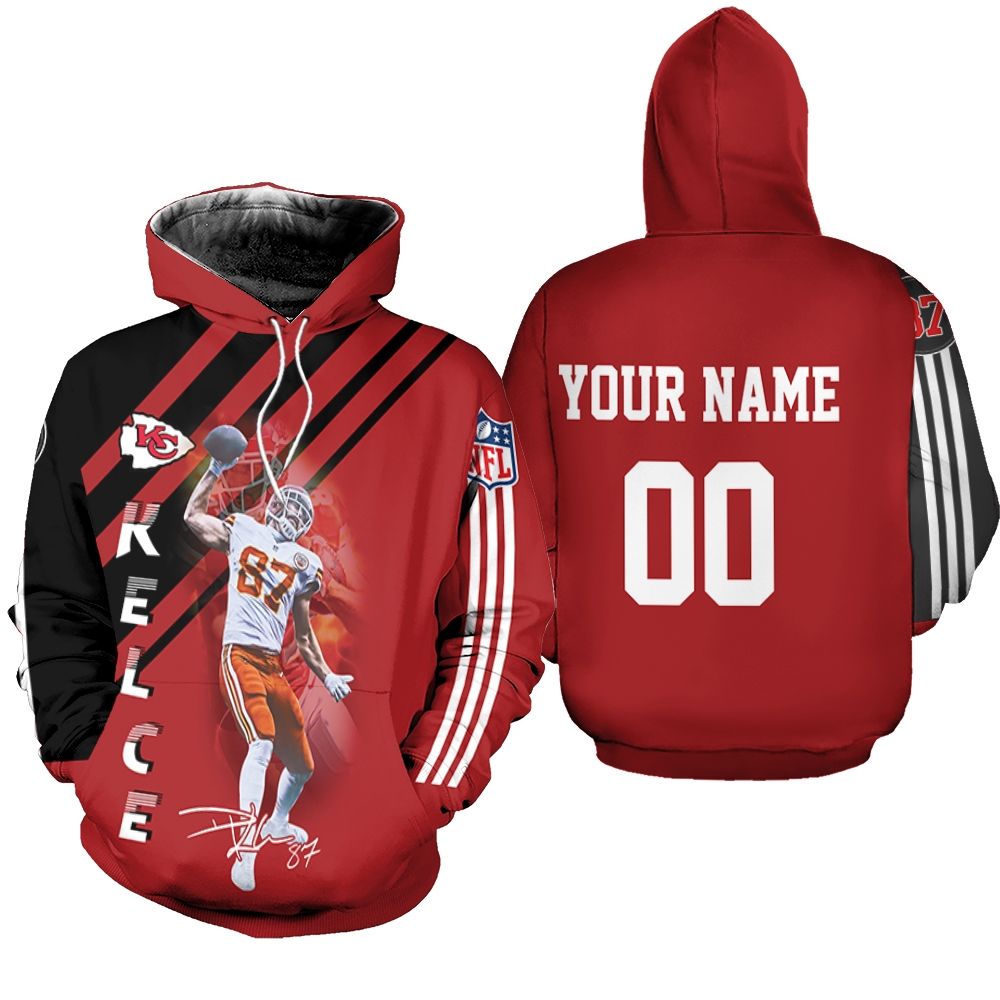 Travis Kelce Kansas City Chiefs Touchdown 3D Personalized Hoodie