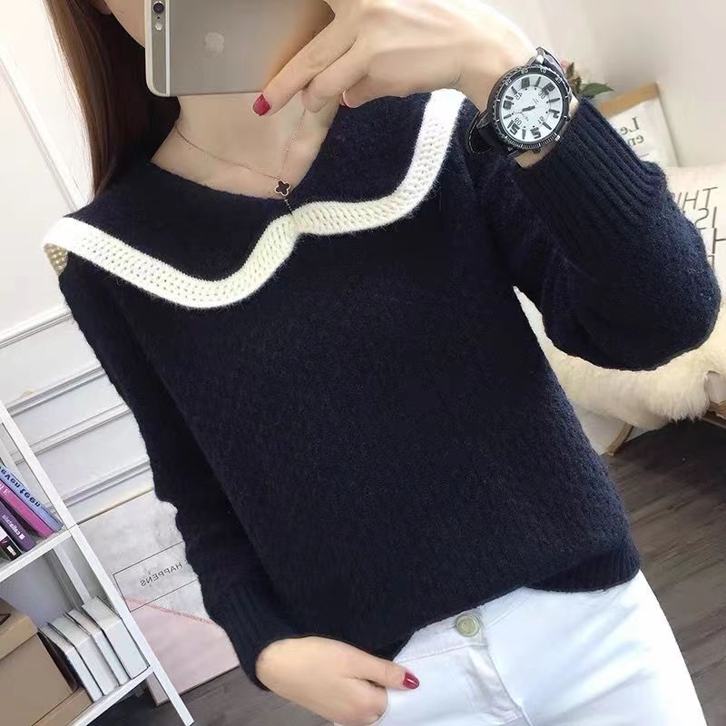 Sweater Women’s Spring And Autumn Winter New Fashion Casual Loose Baby Collar Sweater On Clothes Pullover Sweater alx