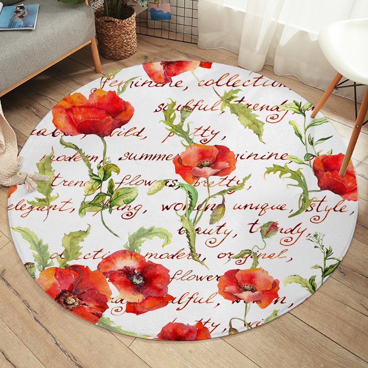 Poppy Letter SW2342 Round Rug