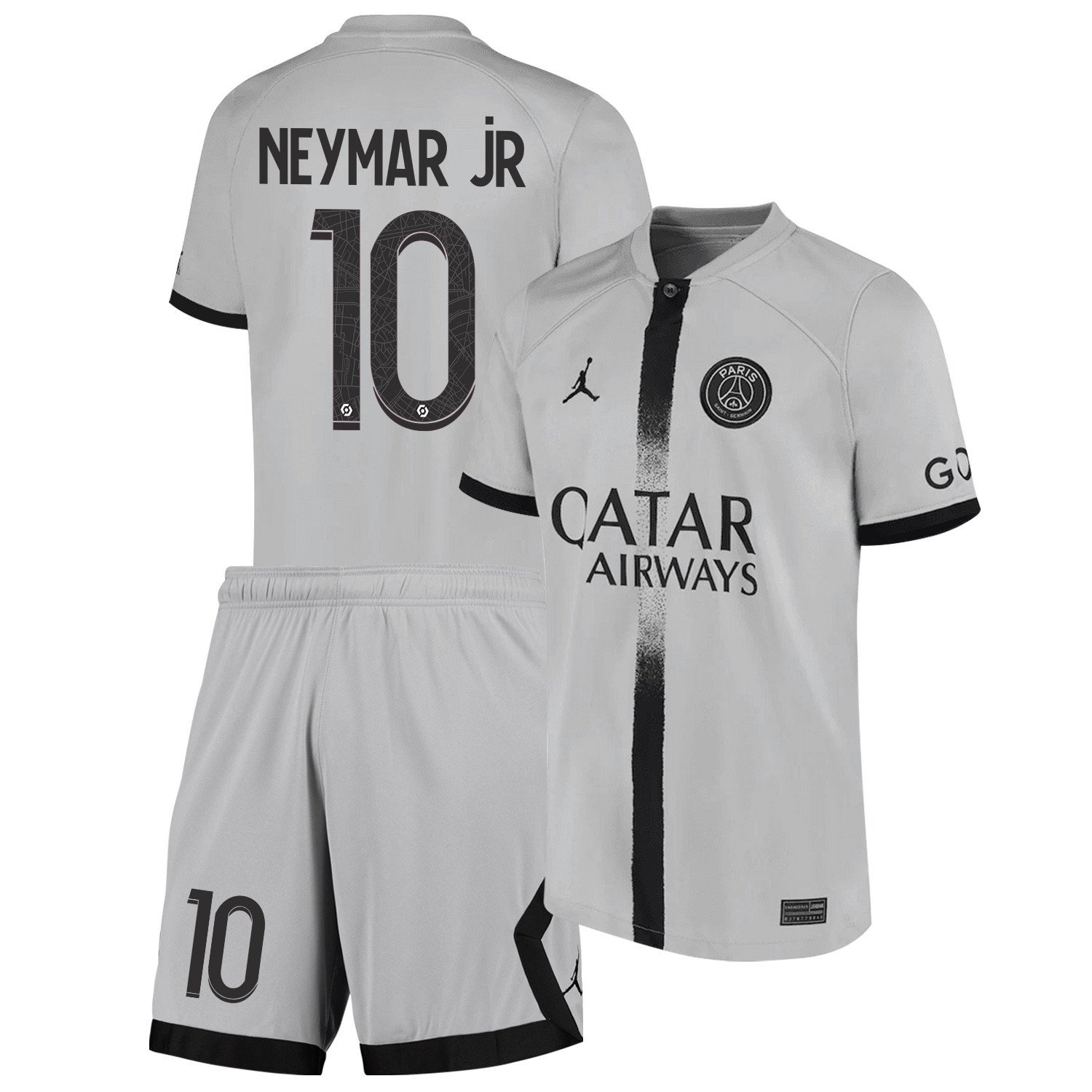 Neymar Jr. 10 Paris Saint-Germain Away Kit 2022-23 Youth Jersey - Black ...