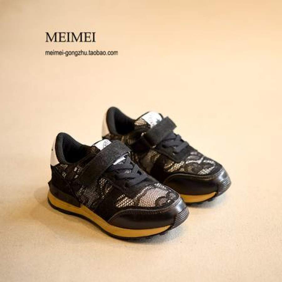 Kids lacy fashion sneakers for girls boys anti-slippery sports shoes running 2017 spring children casual shoes two colors