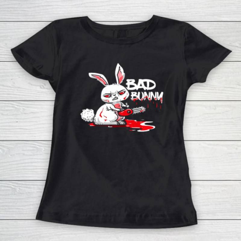 Bad Bunny Funny Horror Rabbit Halloween Gift Evil Women's T-Shirt