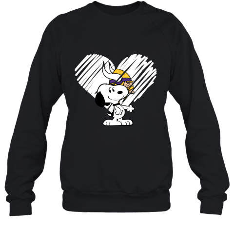 I Love Snoopy Minnesota Vikings In My Heart 2D Sweatshirt