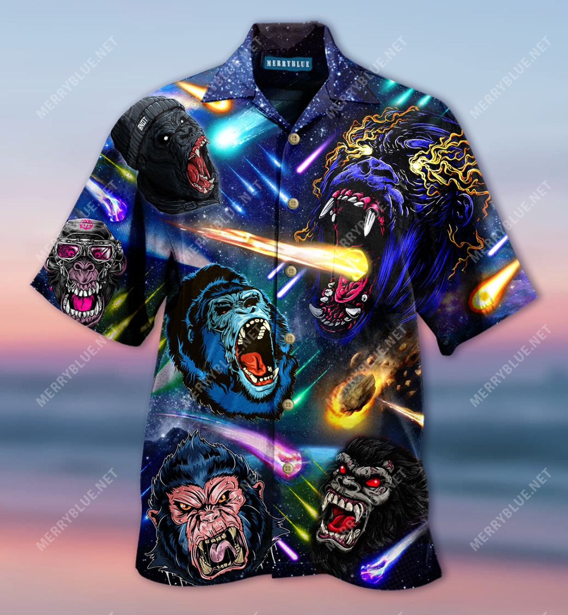 Amazing Screaming Gorilla Unisex Hawaiian Shirt