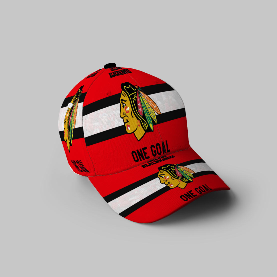 Chicago Blackhawks One Goal 3D Printing Baseball Cap Classic Hat