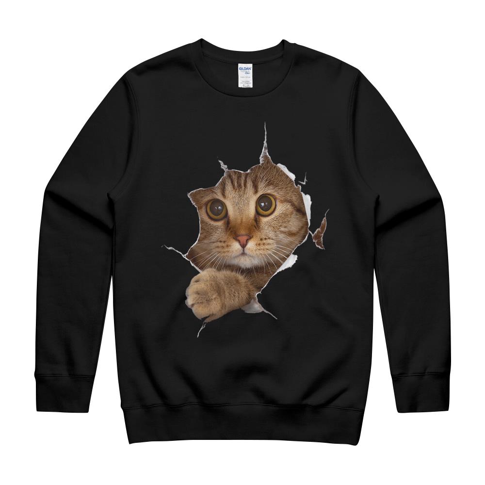 Sweet Kitten Torn Cloth – Funny Cat Lover Cat Owner Cat Lady T-Shirt Crewneck Sweatshirt