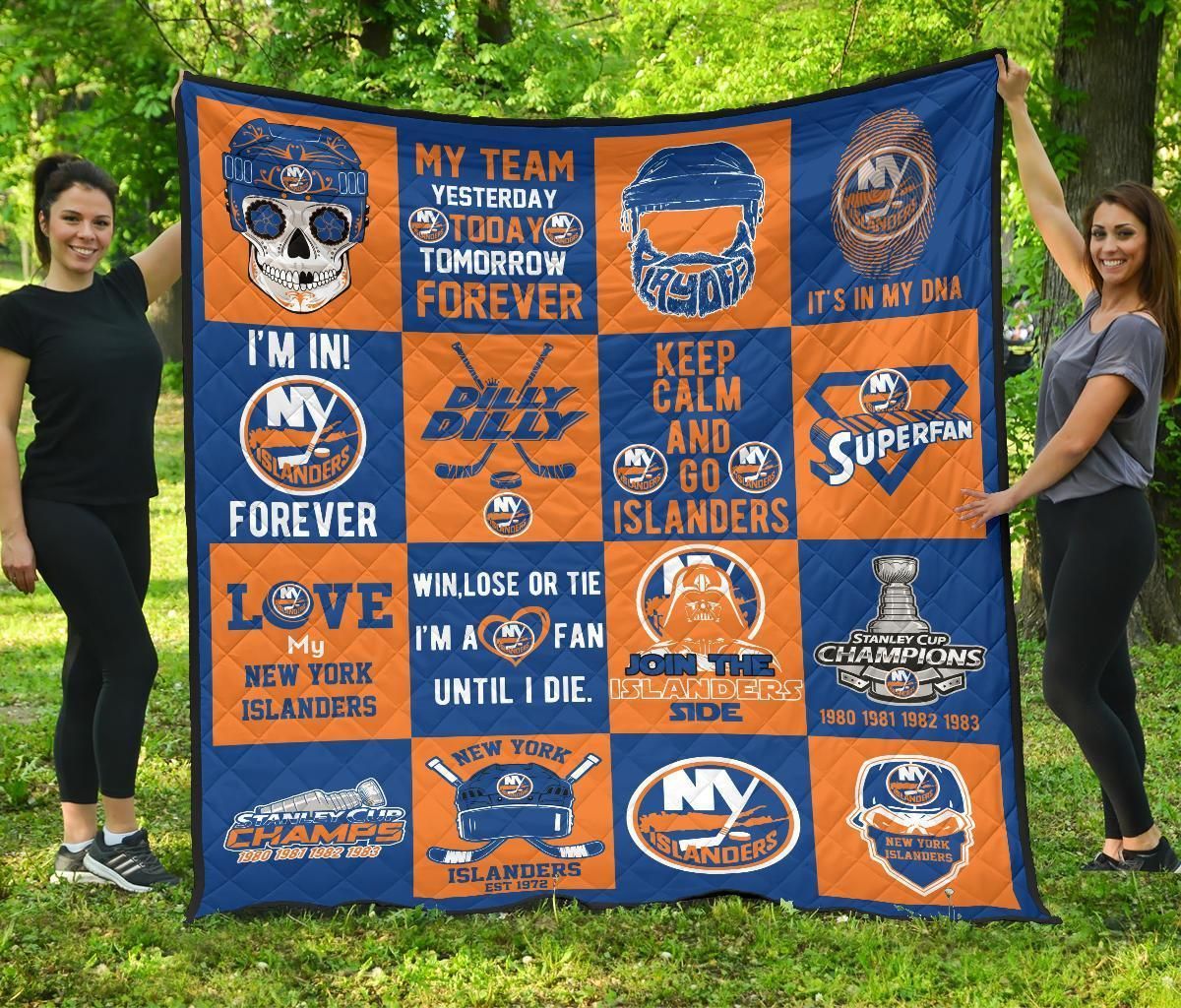 New York Islanders Quilt Blanket For Fan Gift Idea