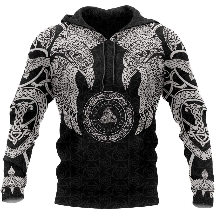 Viking Munin – Tattoo Style Hoodie Version 4.0