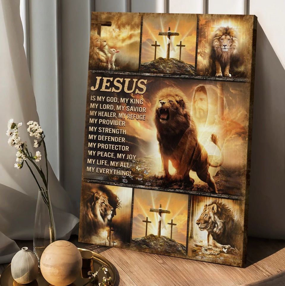 The Lion Of Judah Jesus Christ Jesus Is My God – Matte Canvas