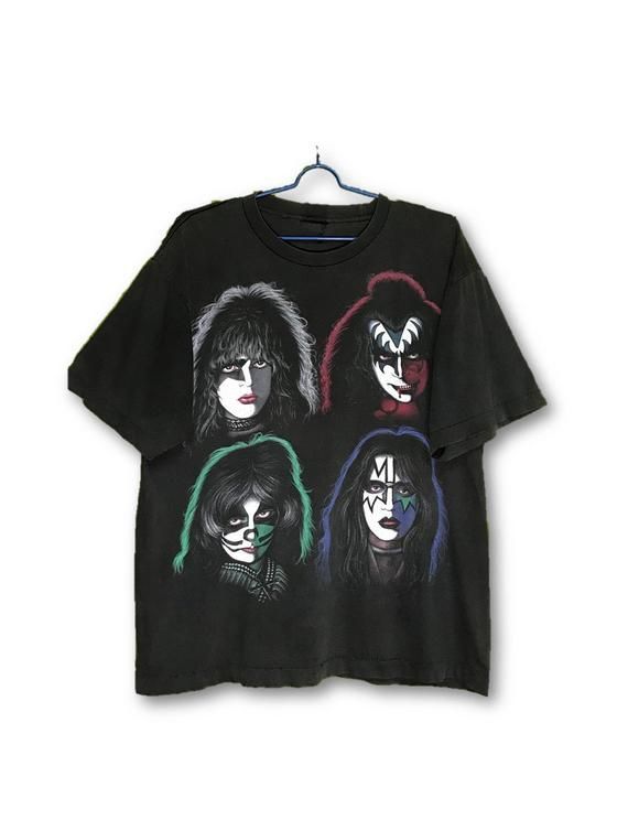 Vintage Kiss Shirt Band Heavy Metal Punk Rocker Shirt