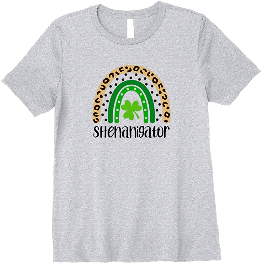 Shenanigator St. Patrick’s Day Leopard Print Rainbow Irish Premium T-Shirt