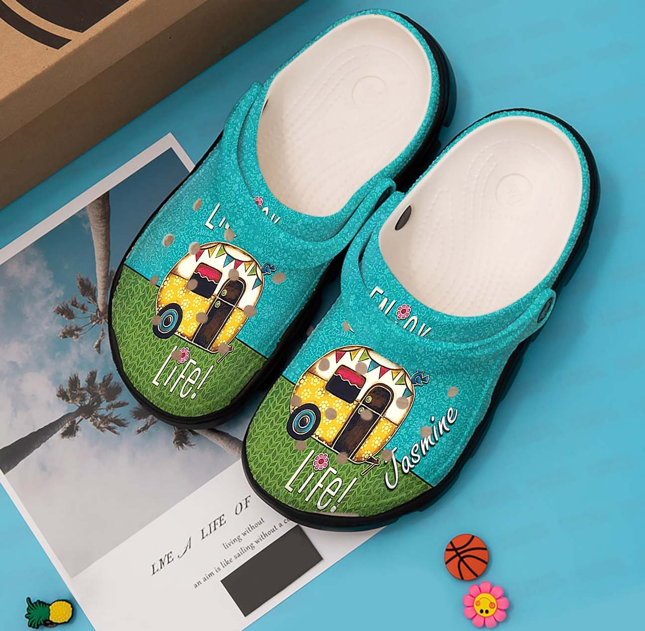 Camping Personalized Clog, Custom Name, Text, Color, Number Fashion Style For Women, Men, Kid, Print 3D Enjoy Life