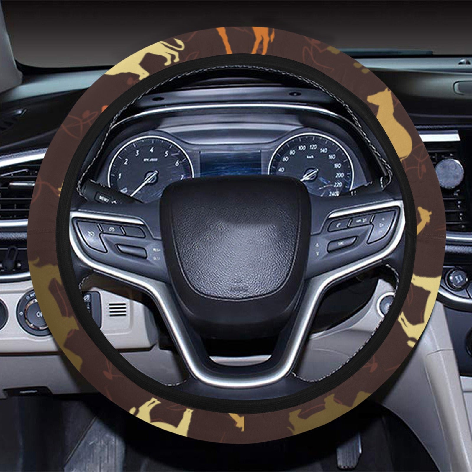 Safari Animal Print Design Lks301 Steering Wheel Cover With Elastic Edge