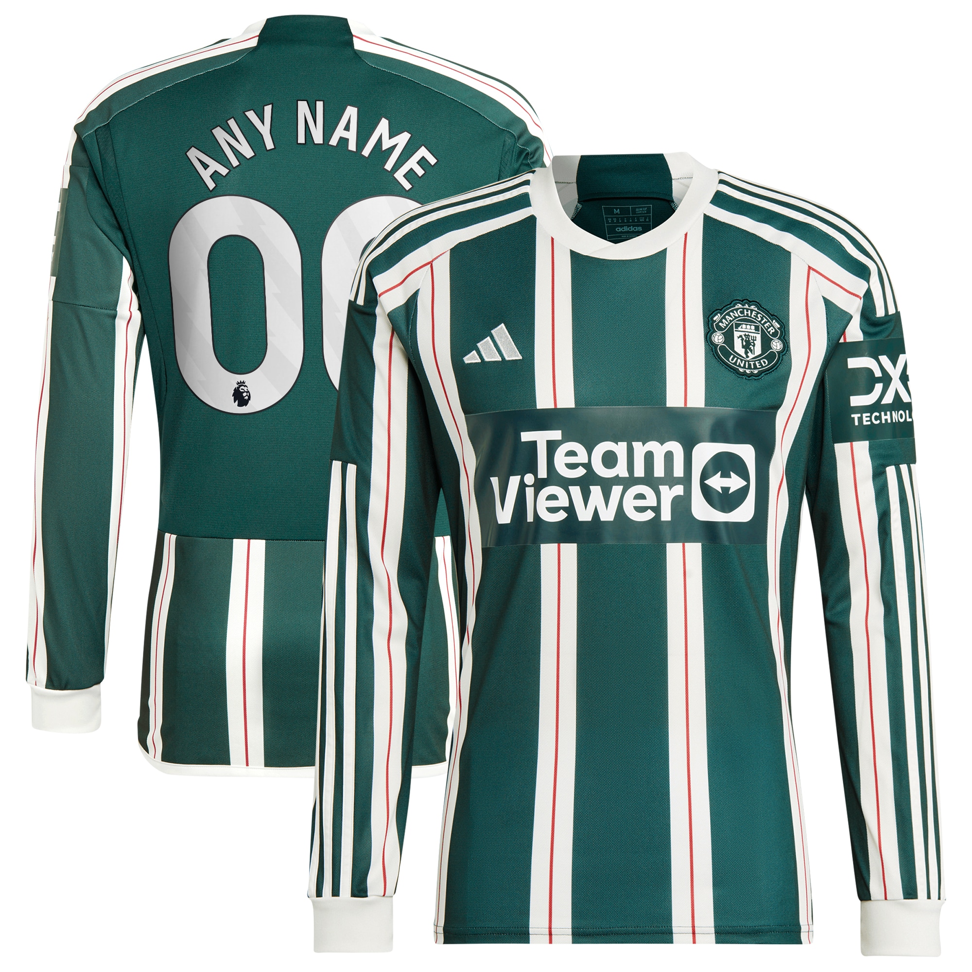 Manchester United 2023/24 Away Long Sleeve Replica Custom Jersey – Green