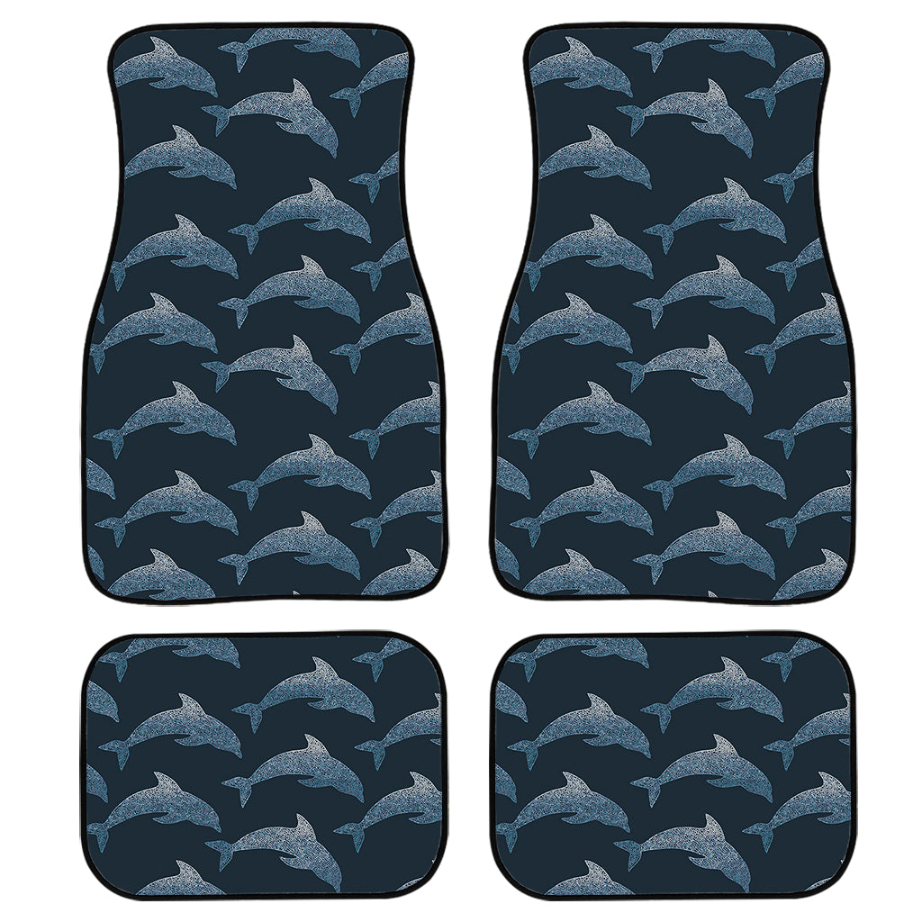 Dolphin Dot Pattern Print Front And Back Car Floor Mats