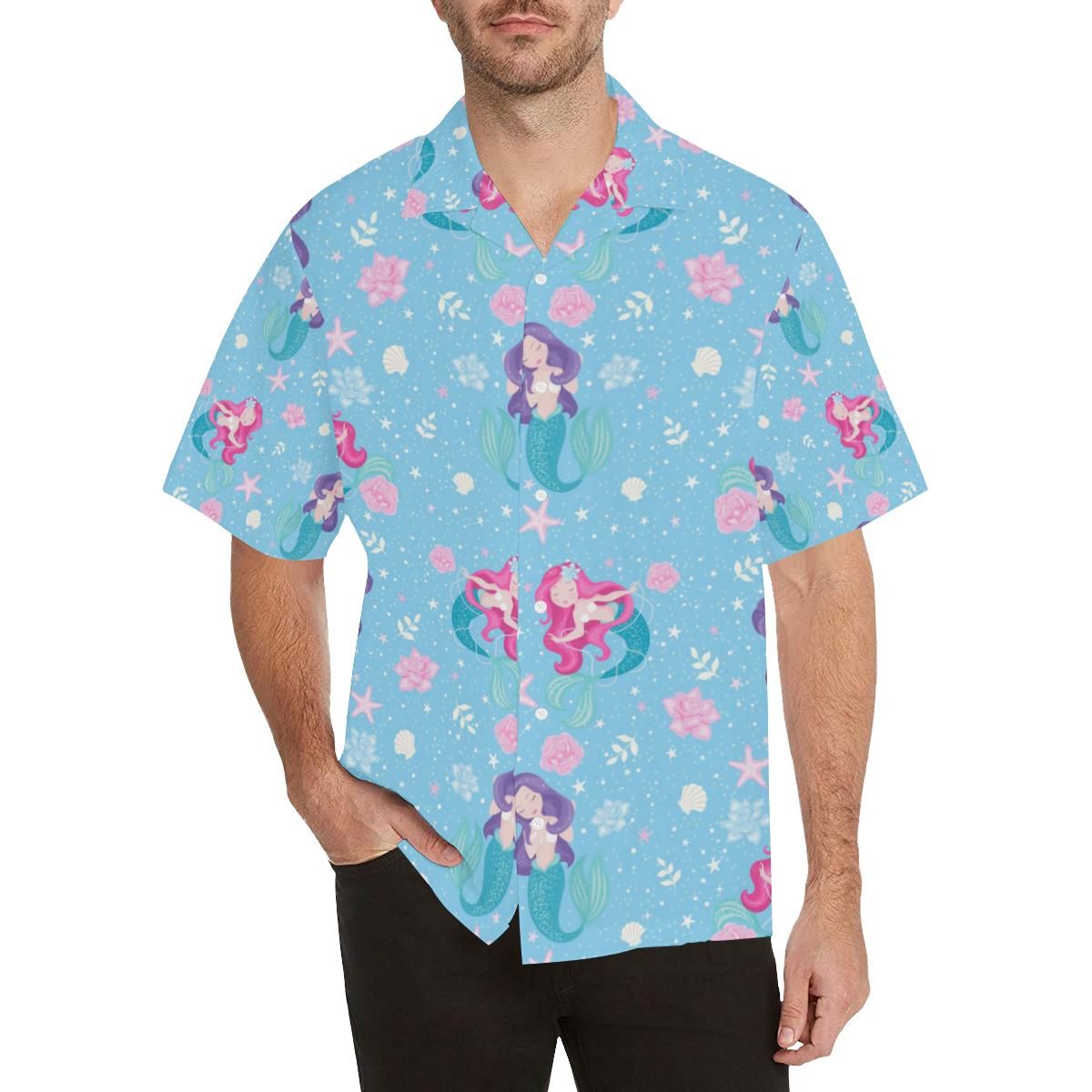 Cute Mermaid Pattern All Over Print Hawaii Shirt Ha56950