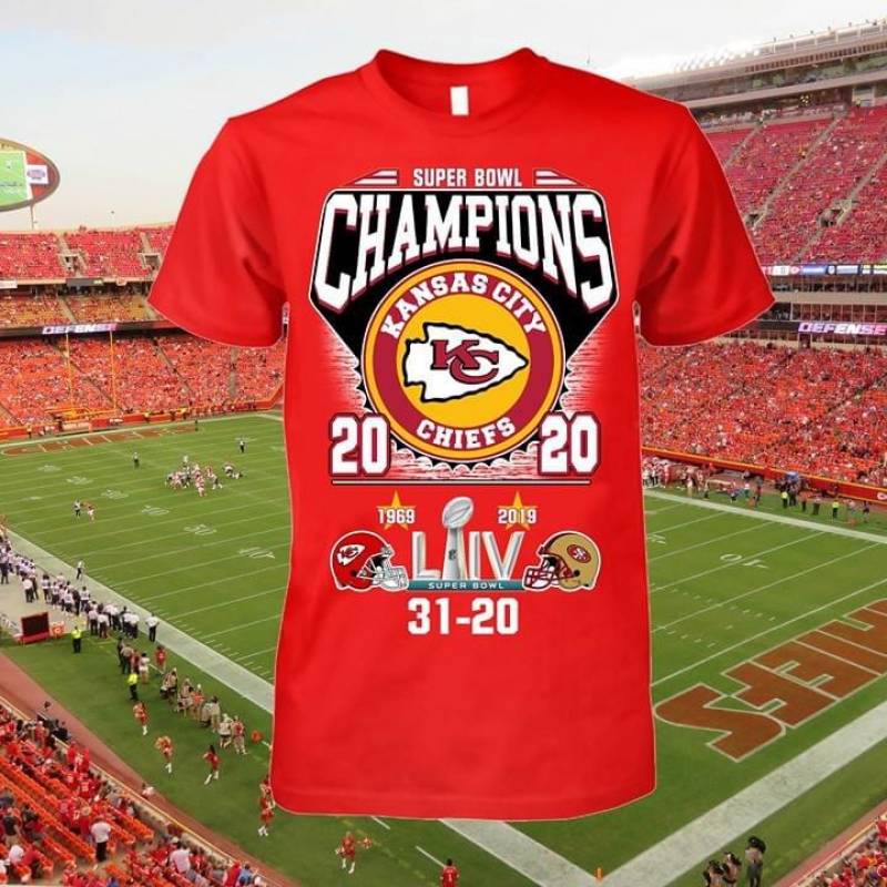 Kansas City Chiefs Vs San Francisco 49Ers Super Bowl Champions 2020 Best Gifts For Rugby Sport Lovers Red Men And Women T Shirt S-5Xl