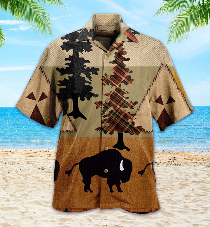 Native American Brown Bison Hawaiian Shirt 3D – Stylestashaz Shop