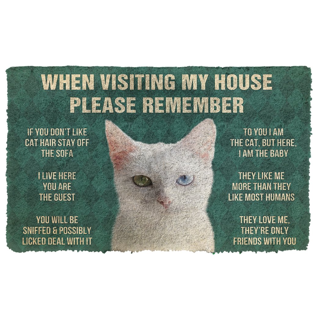 Gearhumans  Gearhuman 3D Please Remember Khao Manee Cats House Rules Custom Doormat