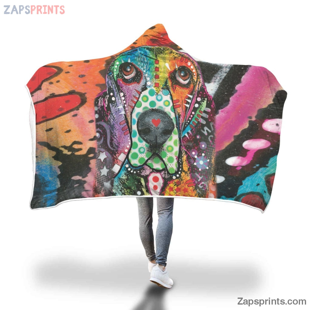 Basset Hound Design Hooded Blanket – Dean Russo Art