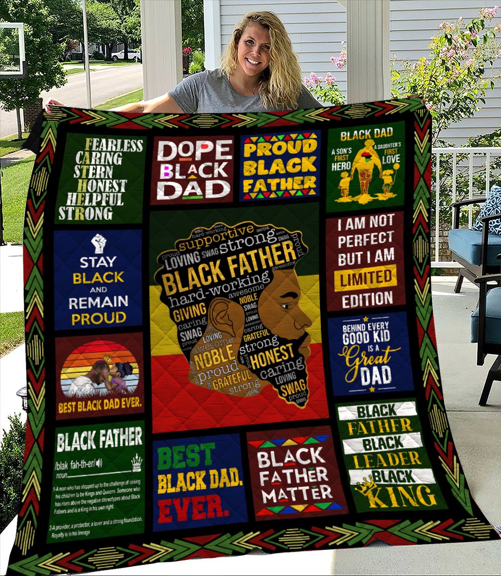 Throw Black Father Hard-Working Blanket Quilt