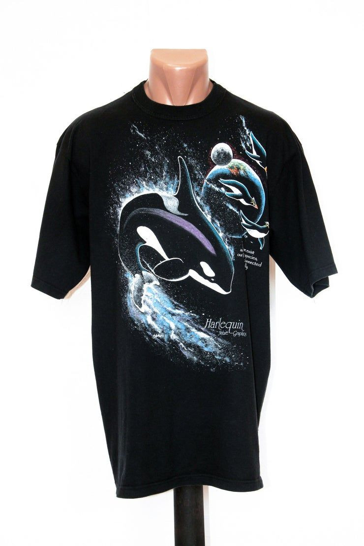 90 S Vintage Harlequin Ng Galactic Orca Shirt