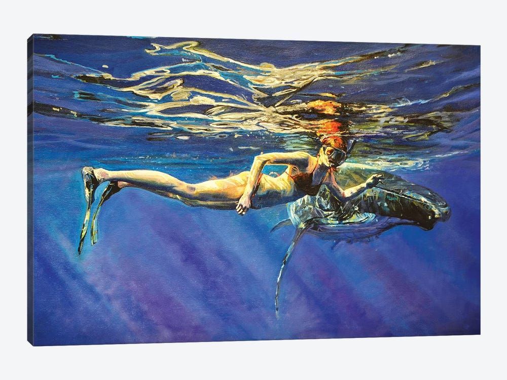 The Woman And The Whale Canvas Poster 8″x12″ 12×18″ 18″x26″ 24″x36″ 30″x45″