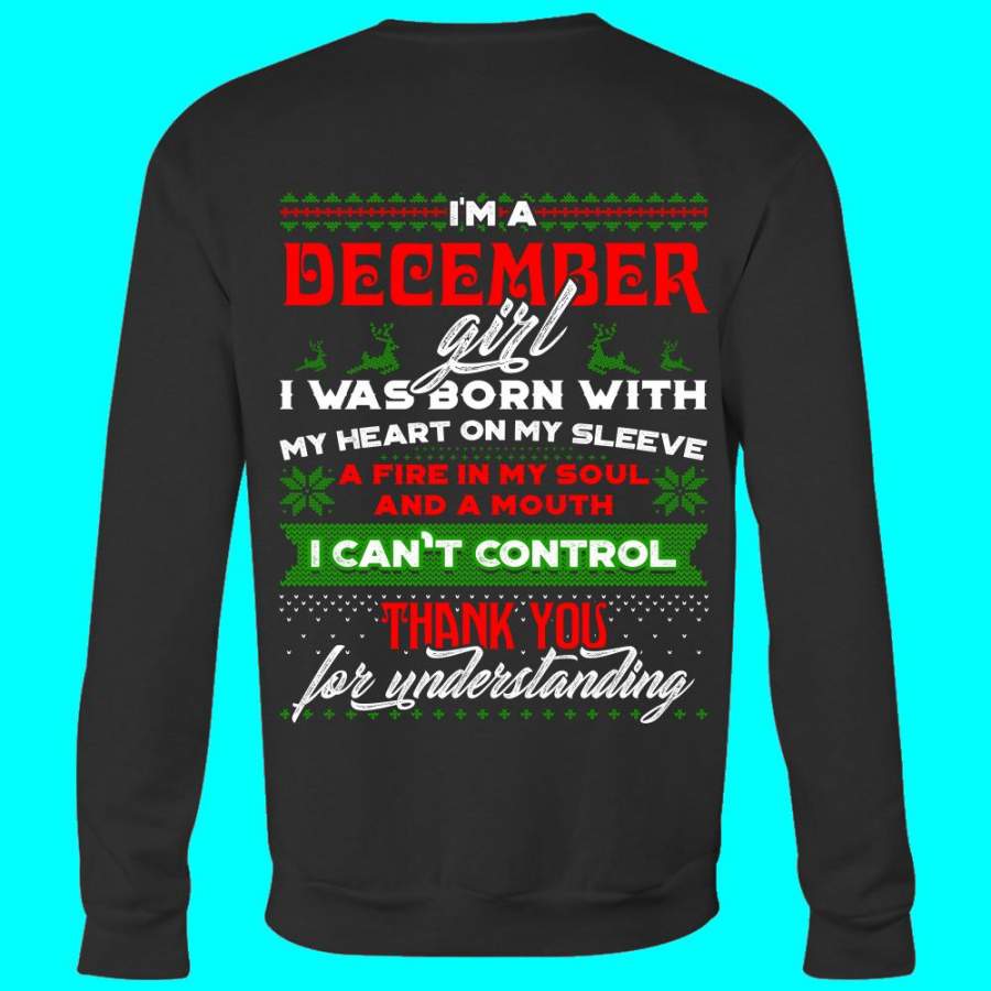 Limited Edition December Girl Christmas Back PrinT-shirts Hoodie