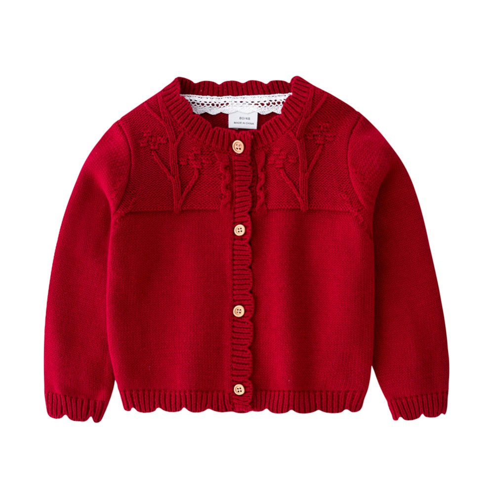 6M-4T Winter Infant Baby Girls Cardigan Crochet Sweater Toddler Knitted Pullover Sweatshirt Button up Jacket Outwear alx