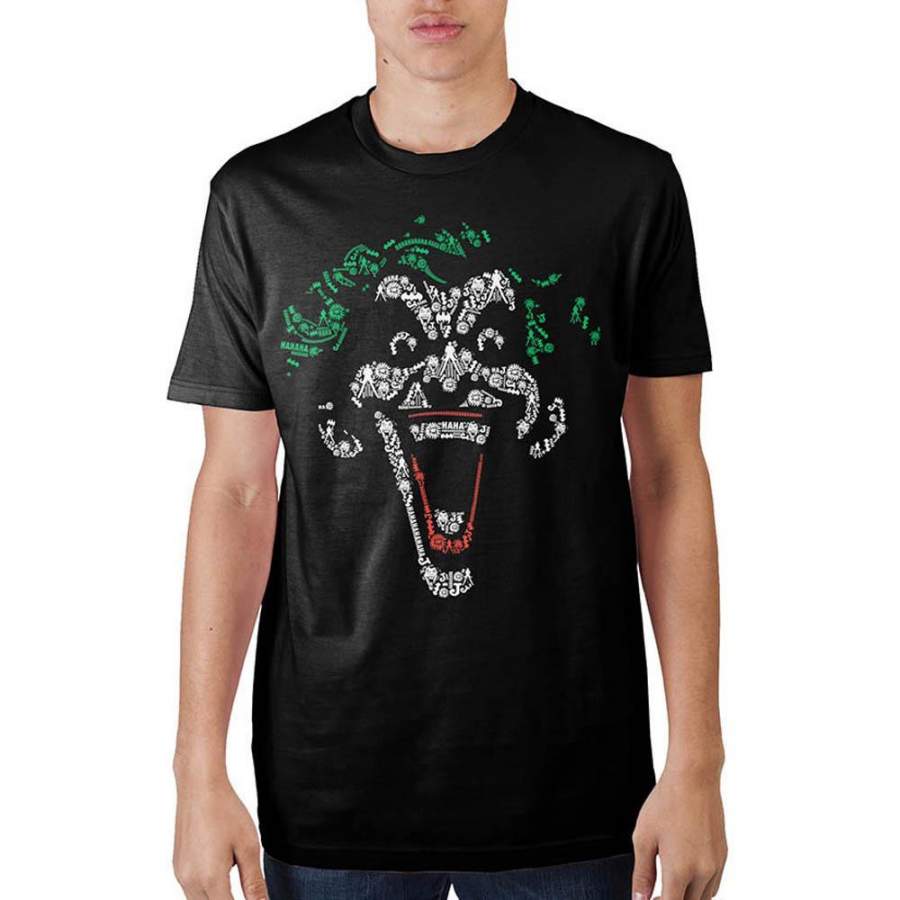 Warner Bros Batman Joker Object Fill Black Mens T Shirt