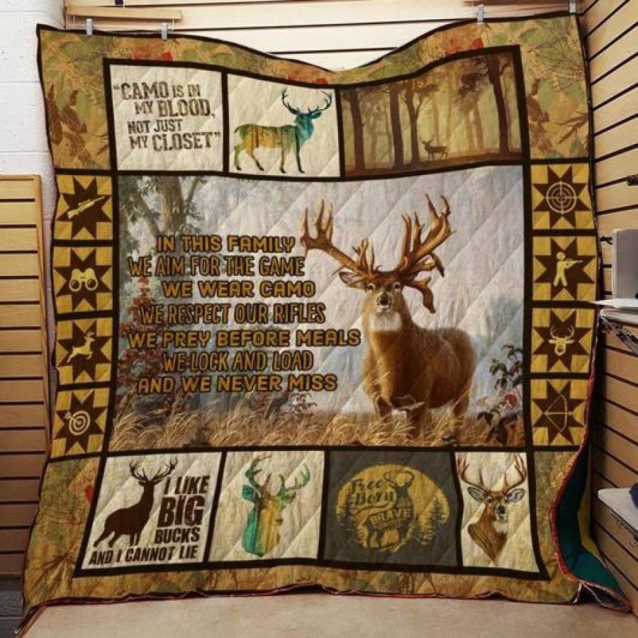 Wozoro Quilt Blanket Hunting I Like Big Bucks And I Cannot Lie Deer Twin Queen King Size