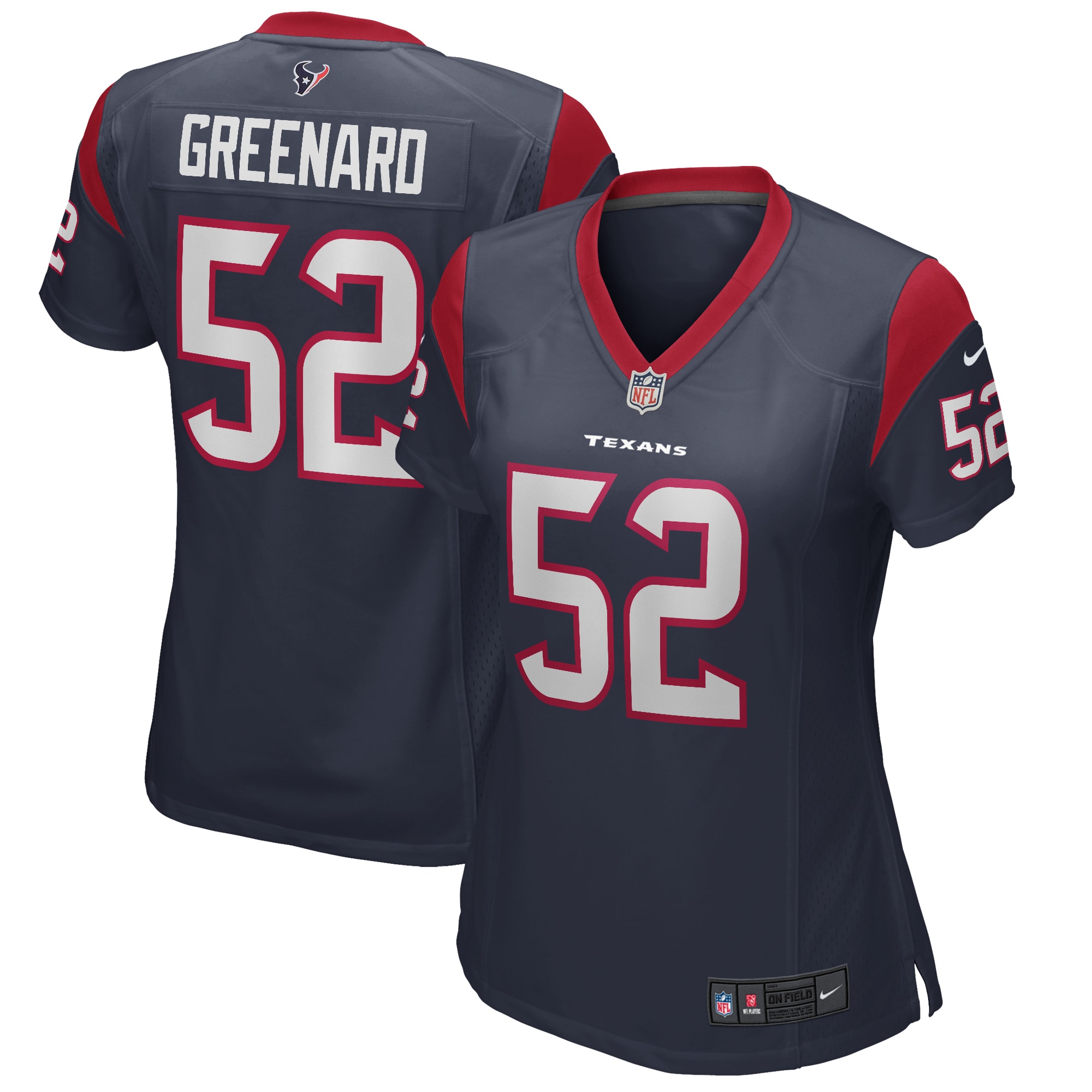 Women’s Houston Texans Jonathan Greenard Navy Game Jersey