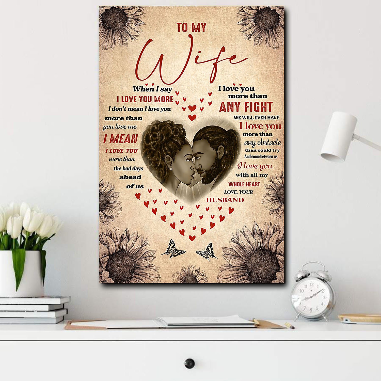 African American Canvass I Love You More Than Anything Black African Home Decoration