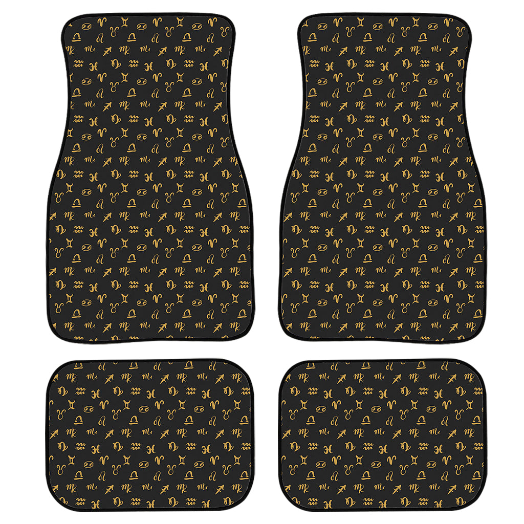 Zodiac Astrological Signs Pattern Print Front And Back Car Floor Mats, Front Car Mat