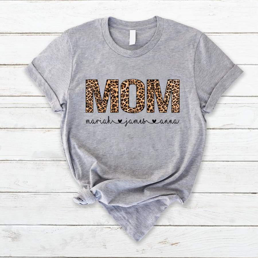 Personalized Mom Shirt, Custom Mom Shirt- Leopard – Kayli Shop