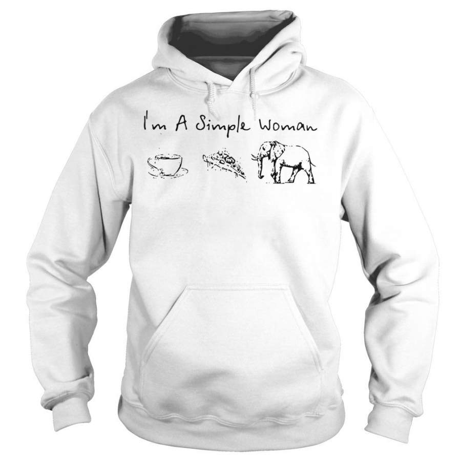 Im A Simple Woman I Like Coffee Pizza And Elephants Shirt And Hoodies