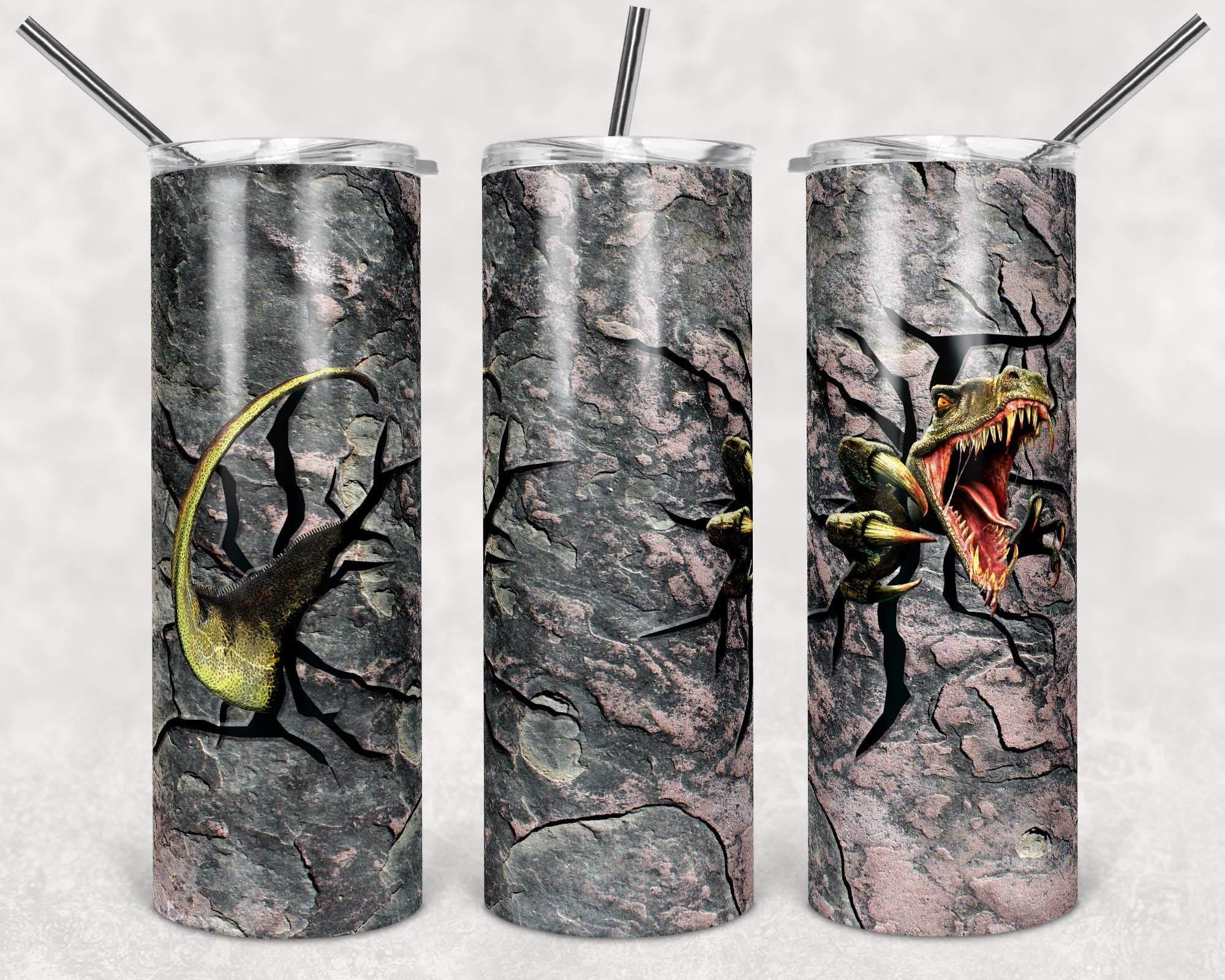 3D Dinosaur Skinny Tumbler