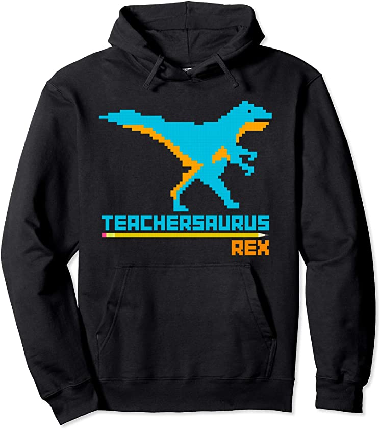 Teachersaurus Vintage T-Rex Dinosaur Teacher Back To School Pullover Hoodie