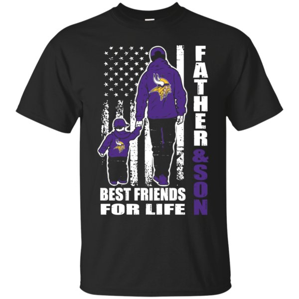 Top selling Father And Son Best Friends For Life Minnesota Vikings T shirt