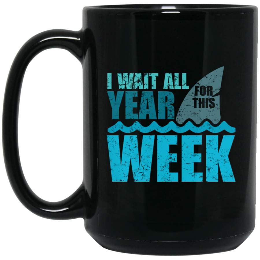 Week of The Shark – New 2018 Novelty Graphic BM15OZ 15 oz. Black Mug