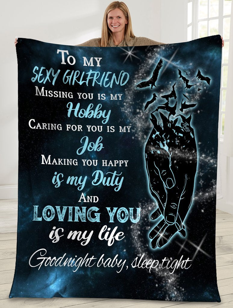 To My Sexy Girlfriend Fleece Blanket