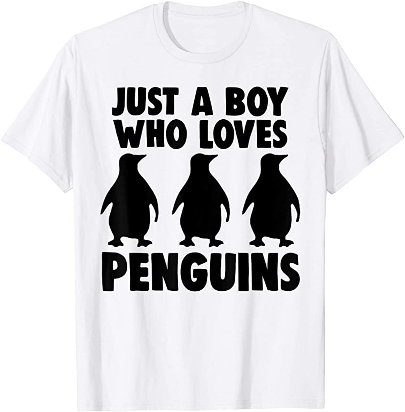 Just A Boy Who Loves Penguin Shirt Men Penguin Lover T-Shirt