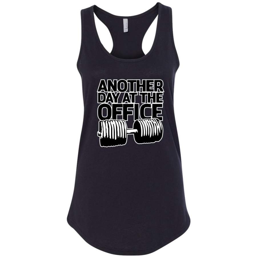 Another Day At The Office Gym / Workout Ladies Racerback Tank Top