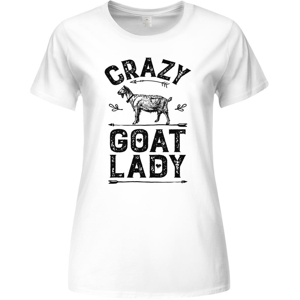 Crazy Goat Lady T Shirt Funny Goats Lovers Farm Farmer Gifts Premium Womens Tshirts