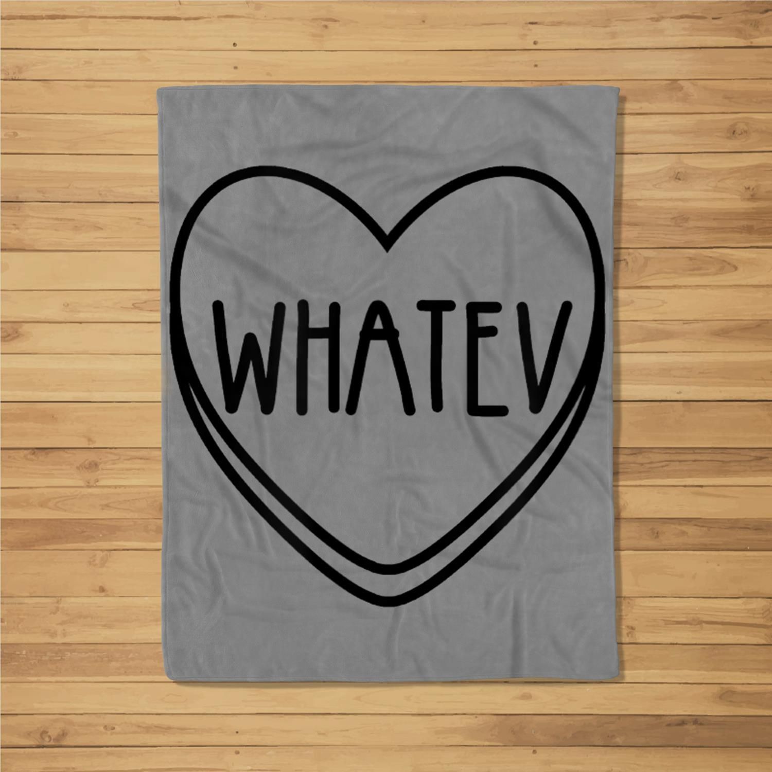 Whatev Candy Heart Anti Valentine’s Day Fleece Blanket