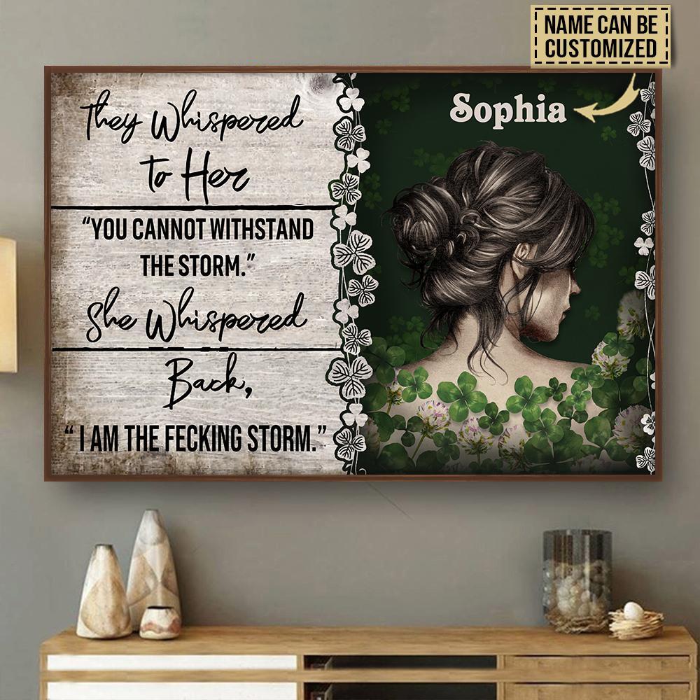 Aeticon Gifts Personalized St Patrick Day Girl The Storm Canvas Mom Dad Gift Home Decor