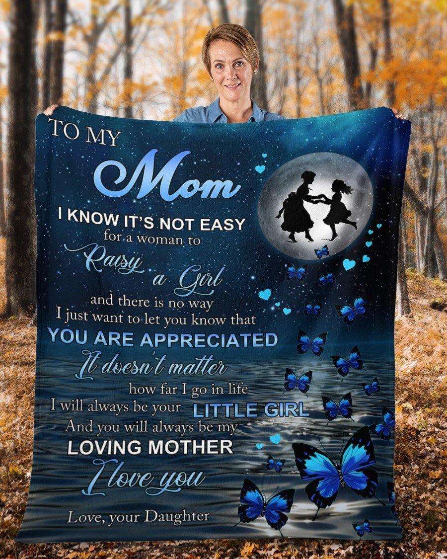 To My Mom Butterfly – Gift For Mother’S Day, Gift For Home Decor, Gitf For Family – Sherpa Blanket Fleece Blanket Premium Wall Art