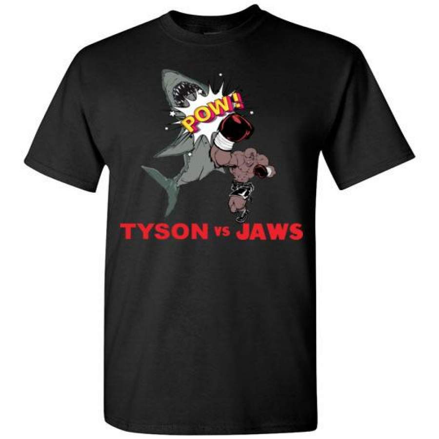 Shark Week Tee | Sharks | Mike Tyson vs Jaws | Shark Clothing | Ladies T Shirt | Adult Shark Week Fun | Watch Shark Week Gift Idea | S-5XL