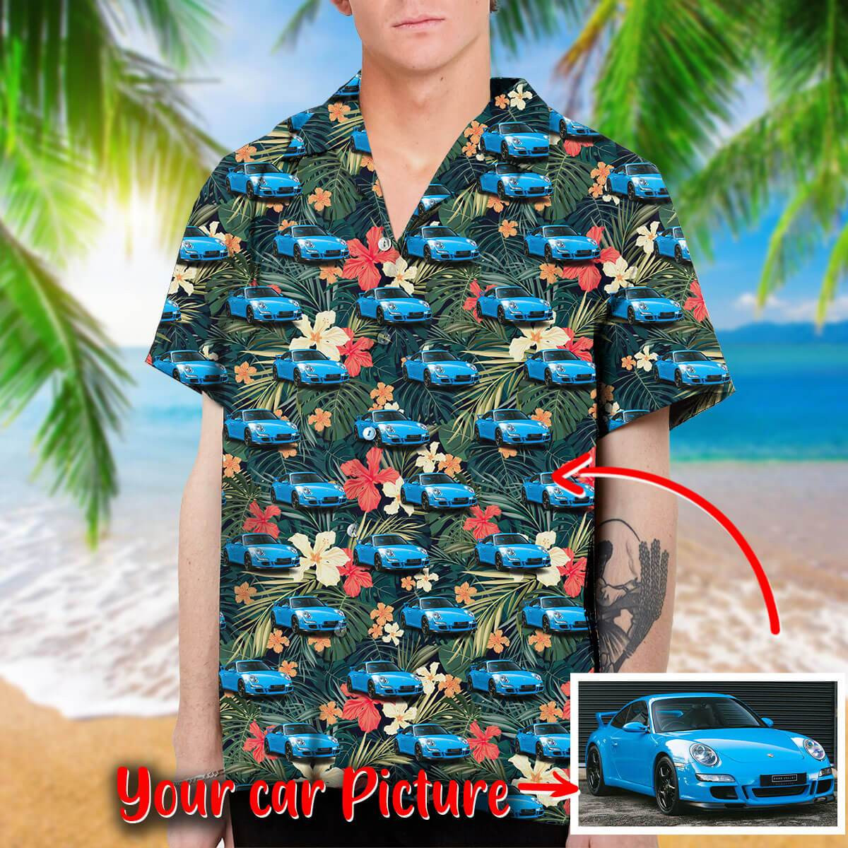 Custom Photo Car Unisex Hawaii Shirts Ha57670