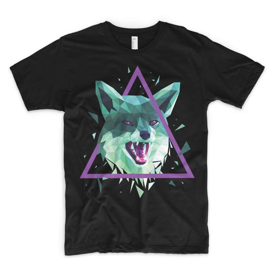 Wolf Men’S Fashion T Shirt Top Party Animal Awesome Triangle Graphics Club Gift Designer